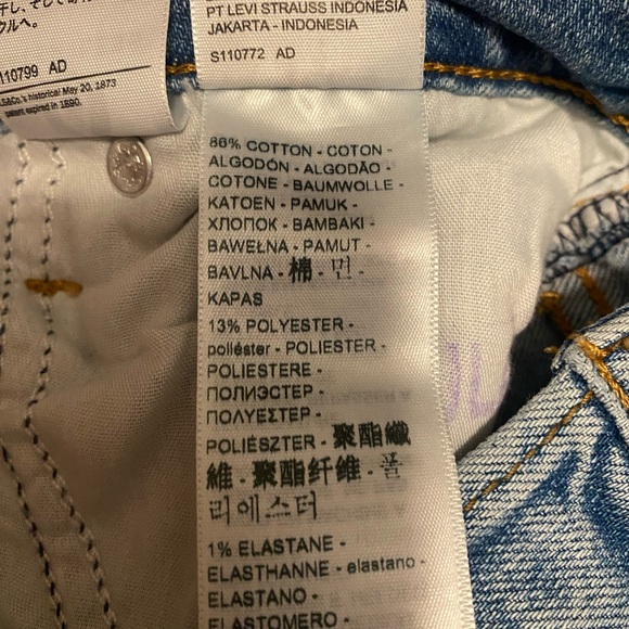 Levi’s Wedgie Straight Cropped Button Fly Distressed Raw Hem Jeans Women’s 25 - Picture 5 of 8